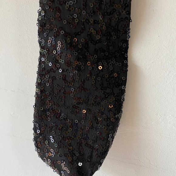 Black Sequin Elastic NeckTie - Picture 4 of 6